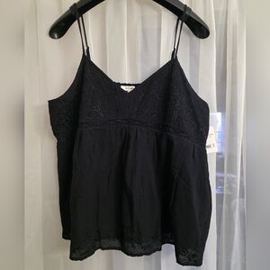Lucky Brand Black Tiered Asymmetrical Camisole